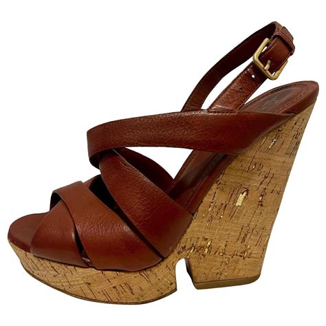 ysl wedges brown|yves saint laurent wedges.